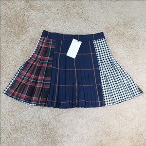 NWT! Zara Woman Multi Plaid Pleated Size S Skirt